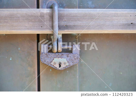 Close-up of bolt and lock 112420323