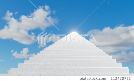 3d illustration White Sky Staircase 3d illustration White Sky Staircase 112420751