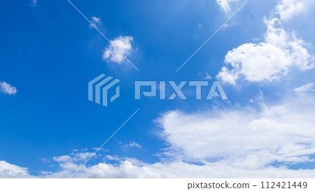 Many clouds flowing in the midsummer blue sky Many clouds flowing in the midsummer blue sky 112421449