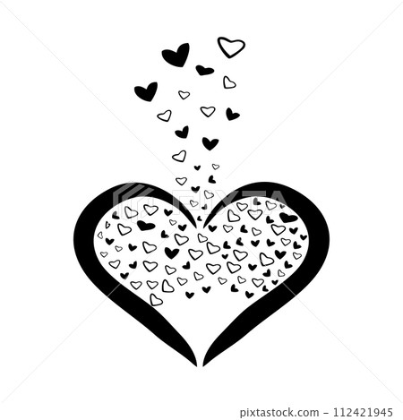 An hourglass-shaped heart,vector illustration 112421945