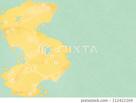 春天背景（扇子和櫻花）4-4 112422104