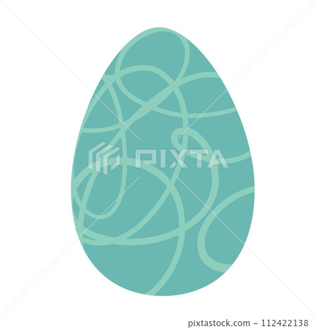 Easter Egg with Pattern Isolated on White background. Vector illustration in flat style for greeting card, invitation template, poster, background. Easter Egg with Pattern Isolated on White background. Vector illustration in flat style for greeting card, invitation template, poster, background. 112422138