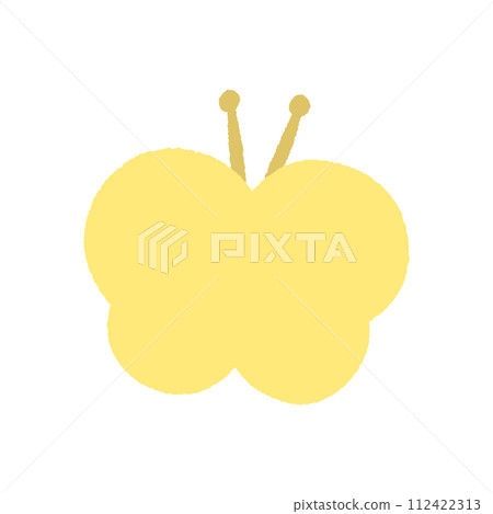 手繪黃色蝴蝶插畫-簡單可愛的蝴蝶設計素材 112422313