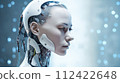 Portrait of a woman robot cyborg ai chatbot technology 112422648