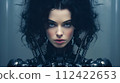 Portrait of a woman robot cyborg ai chatbot technology 112422653