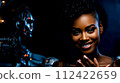 Portrait of a woman robot cyborg ai chatbot technology 112422659