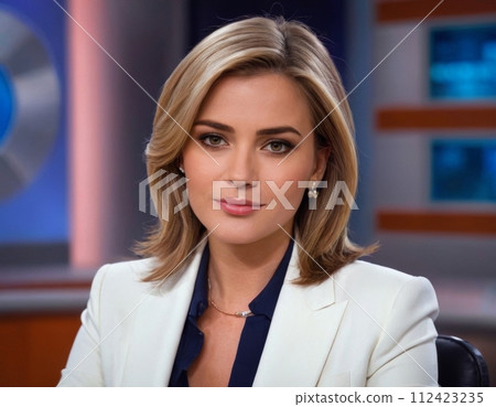Portrait of a news anchor. Portrait of a news anchor. 112423235