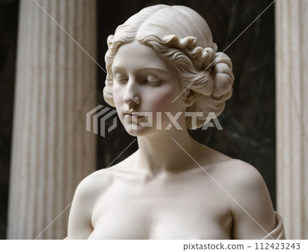 Sculpture of an artificial goddess. Sculpture of an artificial goddess. 112423243