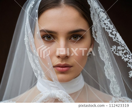 Young bride in lace. 112423319