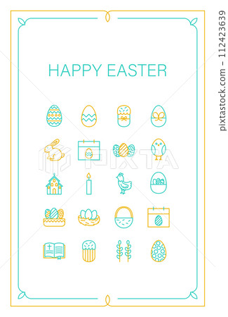 Happy Easter Frame Poster Happy Easter Frame Poster 112423639
