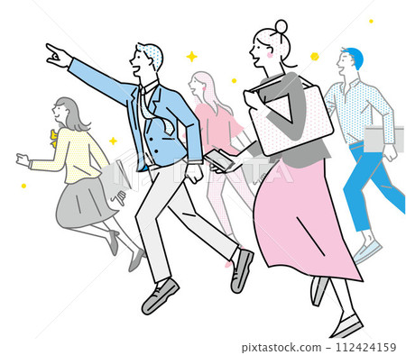 啟動形象插畫-商務人士-白色背景插畫素材 啟動形象插畫-商務人士-白色背景插畫素材 112424159