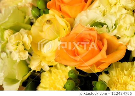 Orange and yellow rose bouquet Orange and yellow rose bouquet 112424796