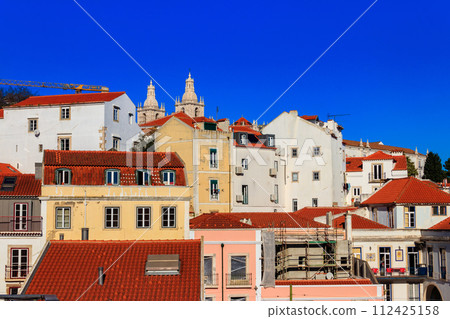 View of Alfama, the oldest neighborhood of Lisbon, from Santa Luzia viewpoint in Lisbon, Portugal View of Alfama, the oldest neighborhood of Lisbon, from Santa Luzia viewpoint in Lisbon, Portugal 112425158
