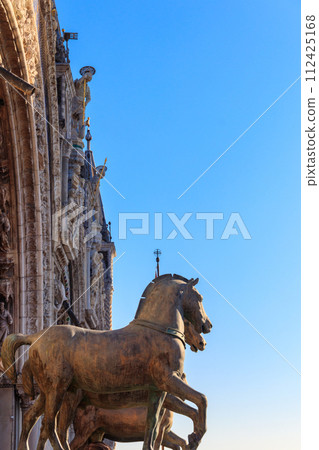 Horses of Saint Mark, also known as the Triumphal Quadriga or Horses of the Hippodrome of Constantinople, in Venice, Italy Horses of Saint Mark, also known as the Triumphal Quadriga or Horses of the Hippodrome of Constantinople, in Venice, Italy 112425168