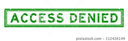 Grunge green access denied word square rubber seal stamp on white background 112426149
