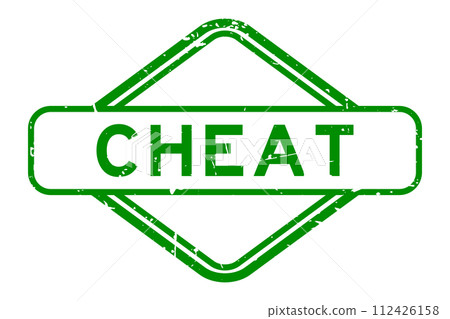 Grunge green word rubber seal stamp cheat on white background Grunge green word rubber seal stamp cheat on white background 112426158