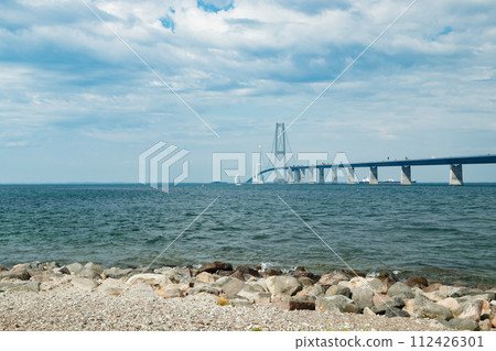 The great belt bridge, Storebelt in Denmark, connecting Zealand with Funen. 112426301