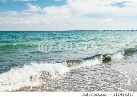 The great belt bridge, Storebelt in Denmark, connecting Zealand with Funen. The great belt bridge, Storebelt in Denmark, connecting Zealand with Funen. 112426333