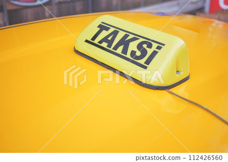 Taxi car in the street in Istanbul  112426560