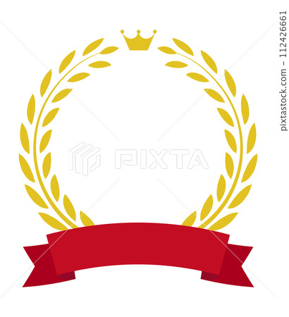 Illustration of laurel emblem Illustration of laurel emblem 112426661