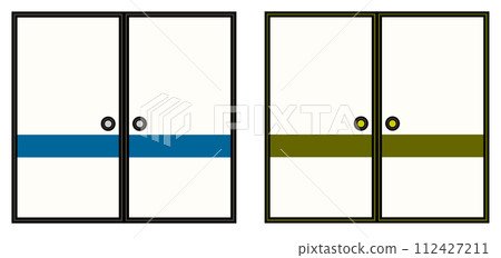 Illustration of sliding doors used as partitions in Japanese-style rooms in Japanese-style buildings 112427211
