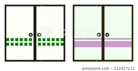 Illustration of sliding doors used as partitions in Japanese-style rooms in Japanese-style buildings 112427212