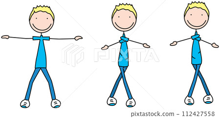 Happy kid exercises 112427558