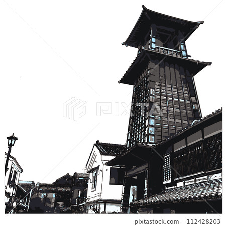 The Bell of Time, a famous spot in Kawagoe City The Bell of Time, a famous spot in Kawagoe City 112428203