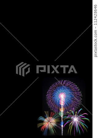 Fireworks spread across the night sky. Image of summer and fireworks festival. Fireworks spread across the night sky. Image of summer and fireworks festival. 112428646