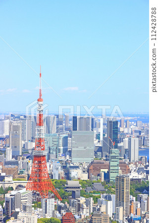 東京港區、東京城市景觀與東京鐵塔風景 東京港區、東京城市景觀與東京鐵塔風景 112428788