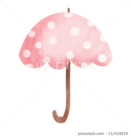 Pink polka dots umbrellas Pink polka dots umbrellas 112428878