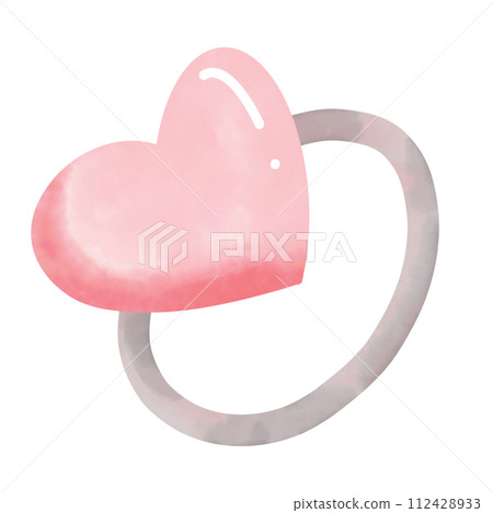 Pink heart shaped ring 112428933