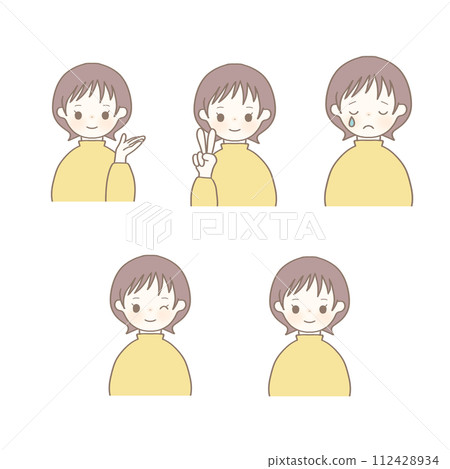 Shortcut girl icon set➀ 112428934
