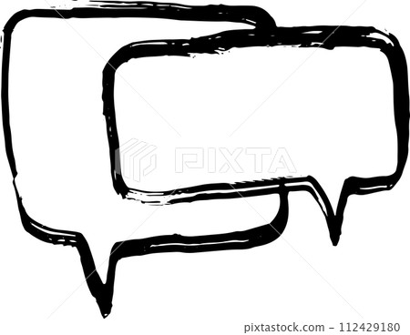 Hand Drawn Brush Ink Speech Bubble Icon 112429180