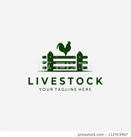 Fence Rooster Vintage Logo Vector Design Illustration, Rooster Icon, Farm Fresh, Livestock Company, Fence Logo Fence Rooster Vintage Logo Vector Design Illustration, Rooster Icon, Farm Fresh, Livestock Company, Fence Logo 112429407