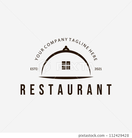 Serve Hood Restaurant Logo Vector Design Illustration Vintage, Bistro Logo, Vintage Cafe Line Art Serve Hood Restaurant Logo Vector Design Illustration Vintage, Bistro Logo, Vintage Cafe Line Art 112429428