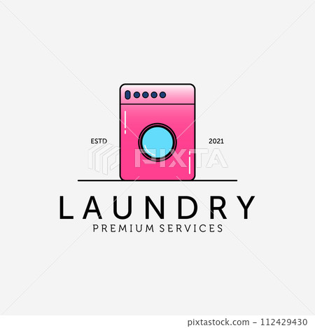 Washing Machine Logo Vector Design Vintage Illustration, Laundry Business Logo Washing Machine Logo Vector Design Vintage Illustration, Laundry Business Logo 112429430