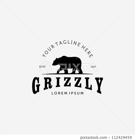 Bear Hunter Logo Vector Design Illustration Vintage, Grizzly Bear, Polar Bear, Black Bear Bear Hunter Logo Vector Design Illustration Vintage, Grizzly Bear, Polar Bear, Black Bear 112429459