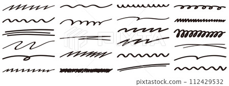 手繪線條畫框架集。手寫、向量、線條、塗鴉 112429532
