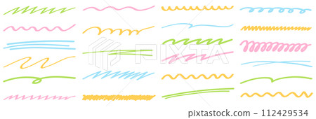 手繪線條畫框架集。手寫、向量、線條、塗鴉 112429534