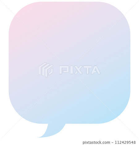 Speech bubble illustration 4 [Two-color gradation of pastel colors (pink and light blue)] 112429548