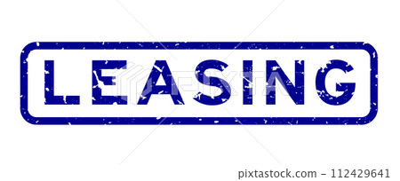 Grunge blue leasing word square rubber seal stamp on white background 112429641