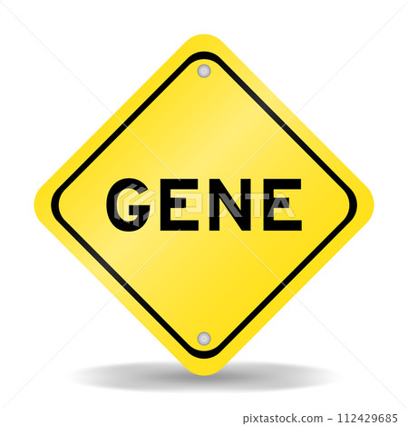 Yellow color transportation sign with word gene on white background Yellow color transportation sign with word gene on white background 112429685