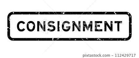 Grunge black consignment word square rubber seal stamp on white background 112429717