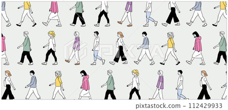 walking people illustration design 112429933