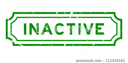 Grunge green inactive word rubber seal stamp on white background Grunge green inactive word rubber seal stamp on white background 112430162