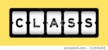Black color in word class on slot banner with yellow color background Black color in word class on slot banner with yellow color background 112430268
