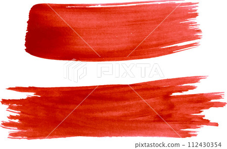Watercolor brush stroke of red paint on a white isolated background 112430354