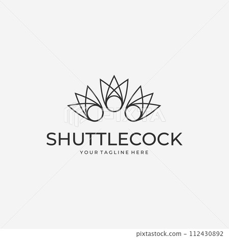 Minimalist Sport Shuttlecock Badminton Logo Line Art Vector Illustration Design Minimalist Sport Shuttlecock Badminton Logo Line Art Vector Illustration Design 112430892