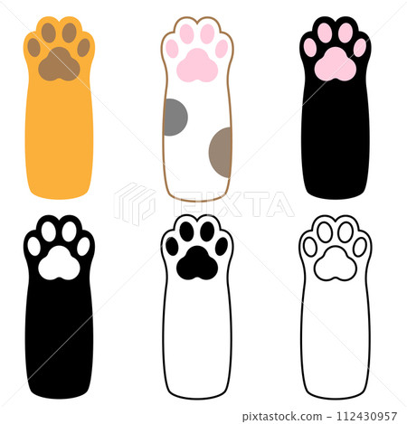 6 patterns of cat paws 6 patterns of cat paws 112430957